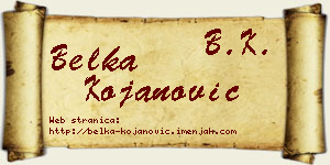 Belka Kojanović vizit kartica